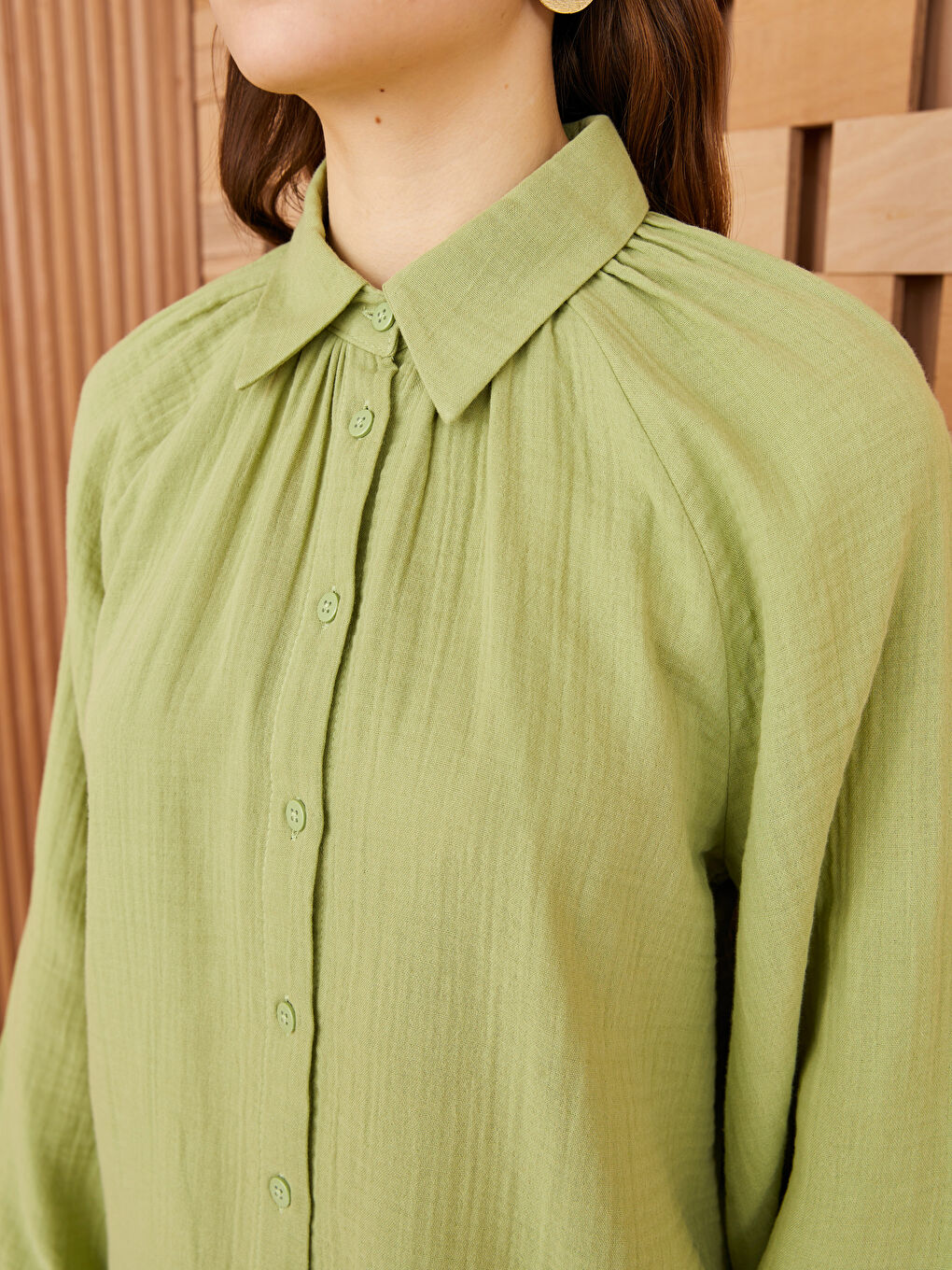 Әйелдерге арналған муслин ұзын жеңді оверсайз жейде-3