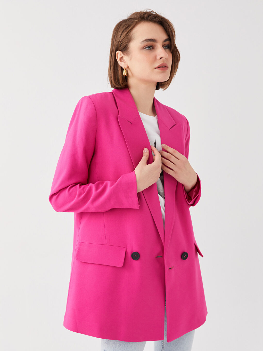 LCW Vision Plain Long Sleeve Women's Blazer Jacket -S3GD94Z8-E88