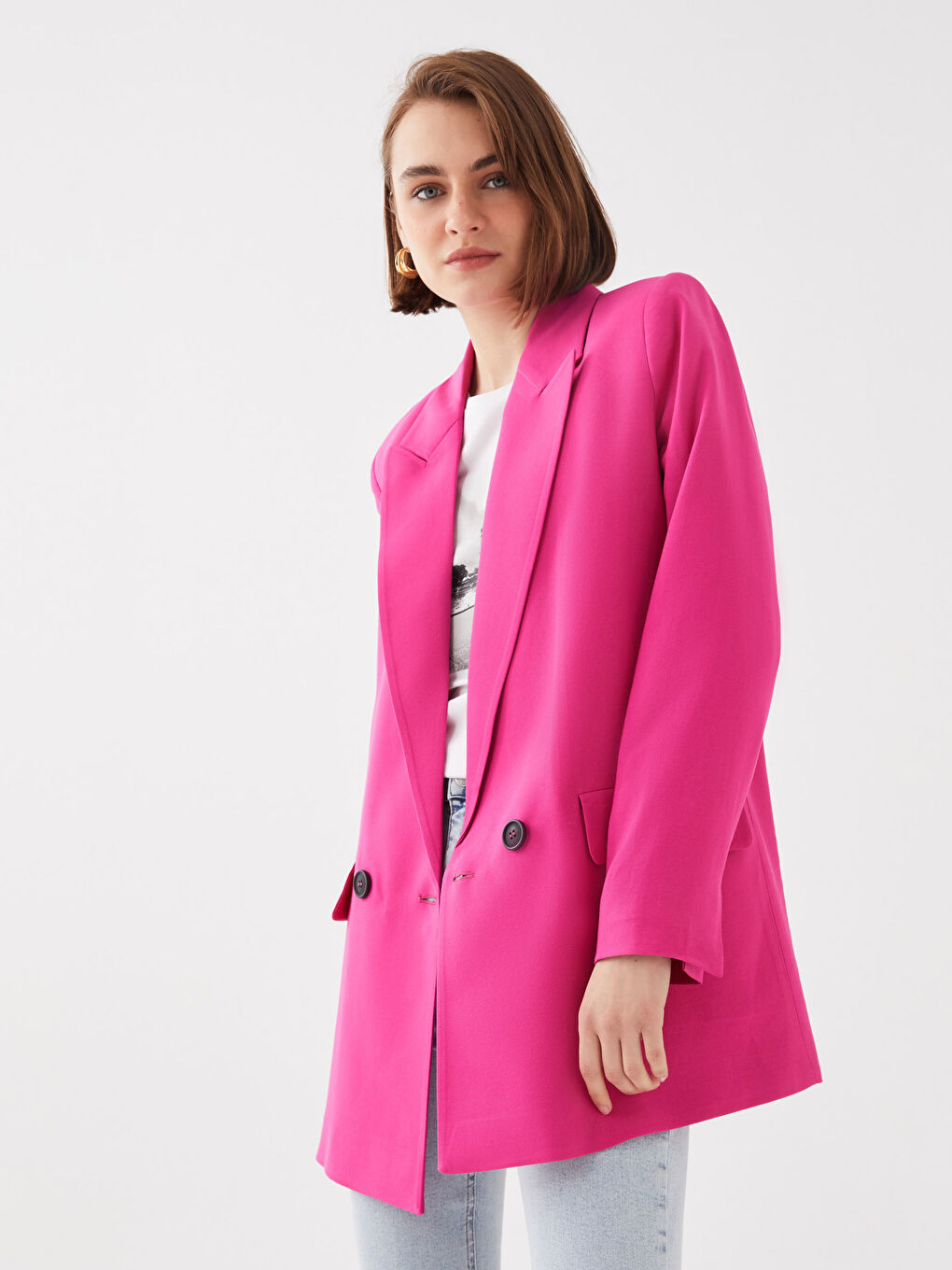 LCW Vision Plain Long Sleeve Women's Blazer Jacket -S3GD94Z8-E88