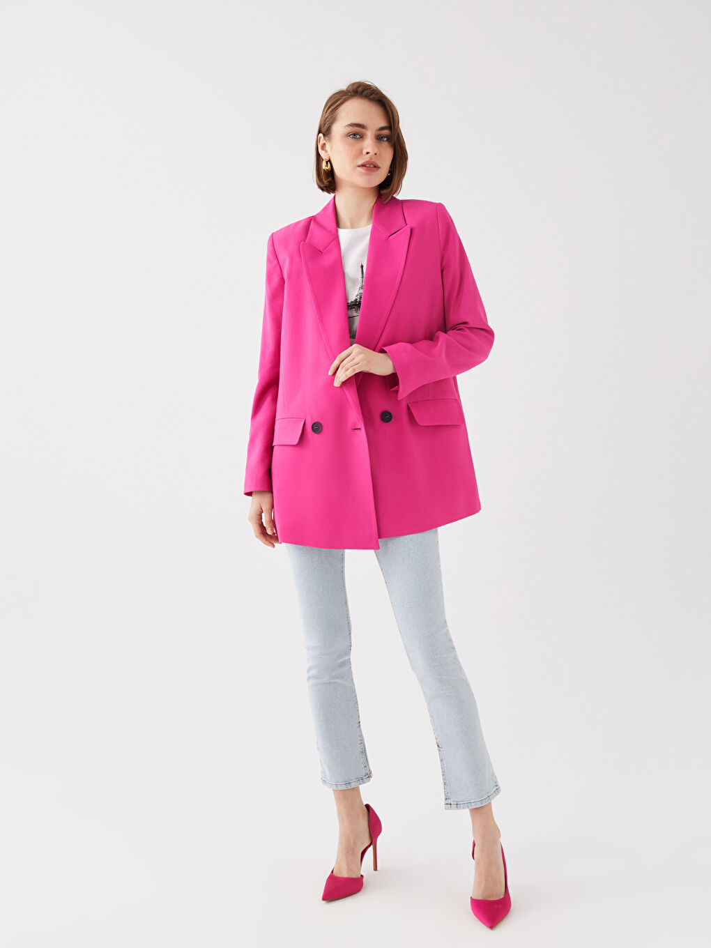 LCW Vision Plain Long Sleeve Women's Blazer Jacket -S3GD94Z8-E88