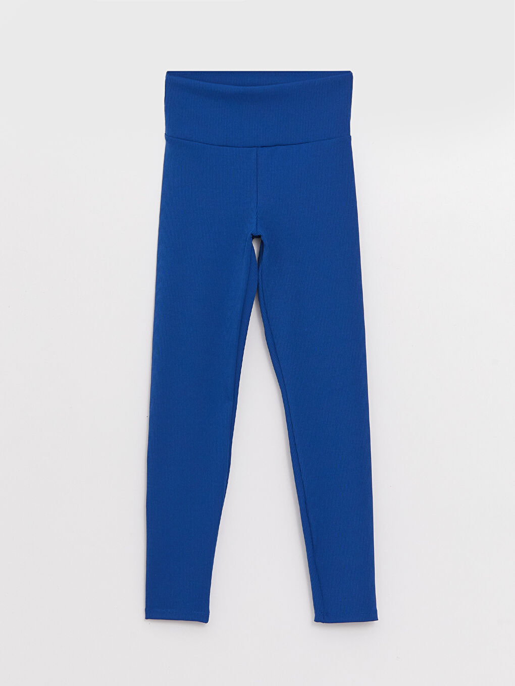 Mavi Kadın Beli Lastikli Düz Tayt