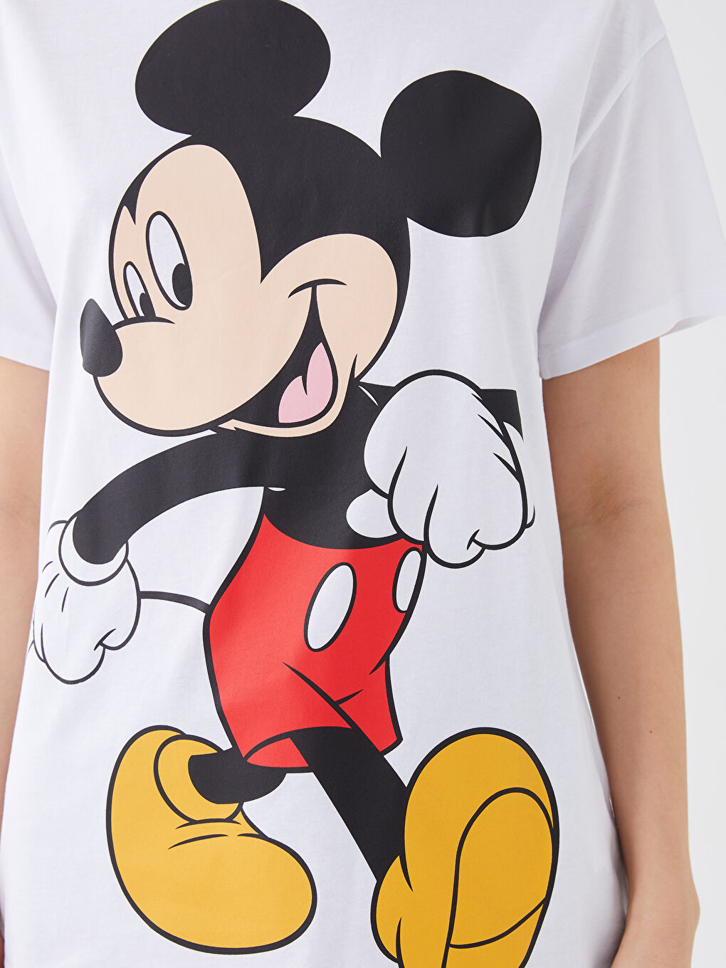 Women's Crew Neck Mickey Mouse Printed T-Shirt-3
