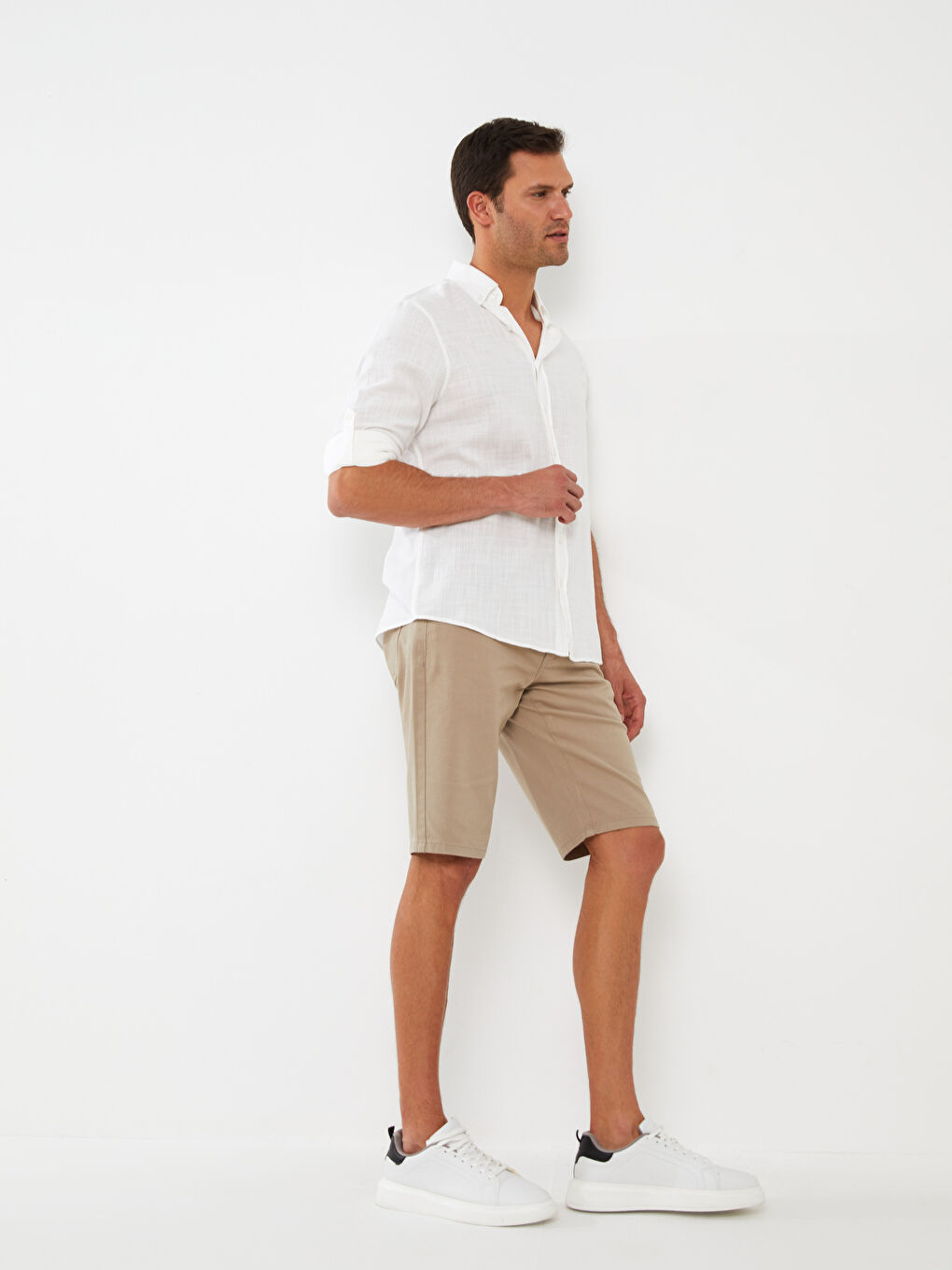 Slim Fit Mens Bermuda Shorts -S3GE43Z8-PWN