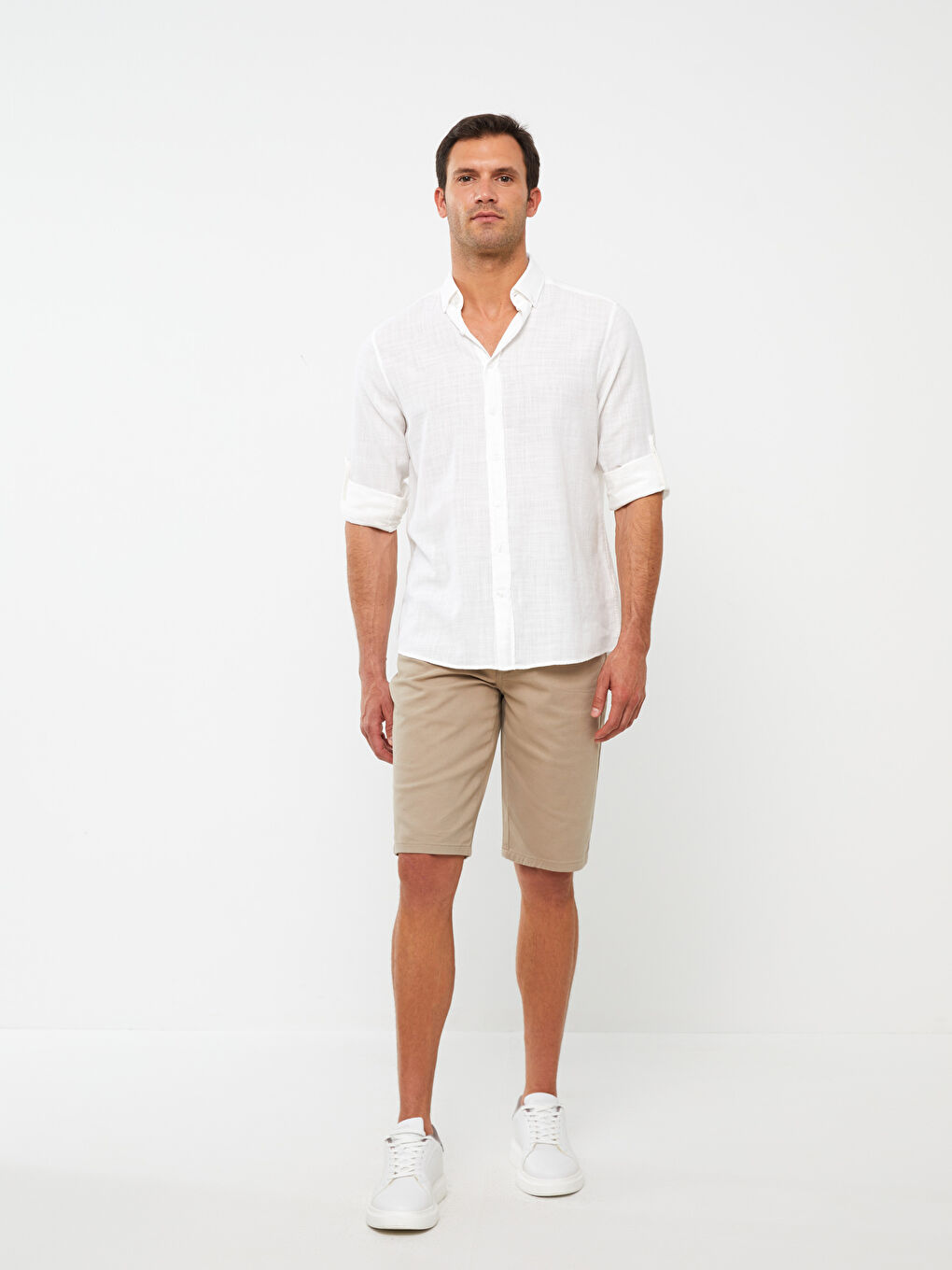 Slim Fit Mens Bermuda Shorts -S3GE43Z8-PWN