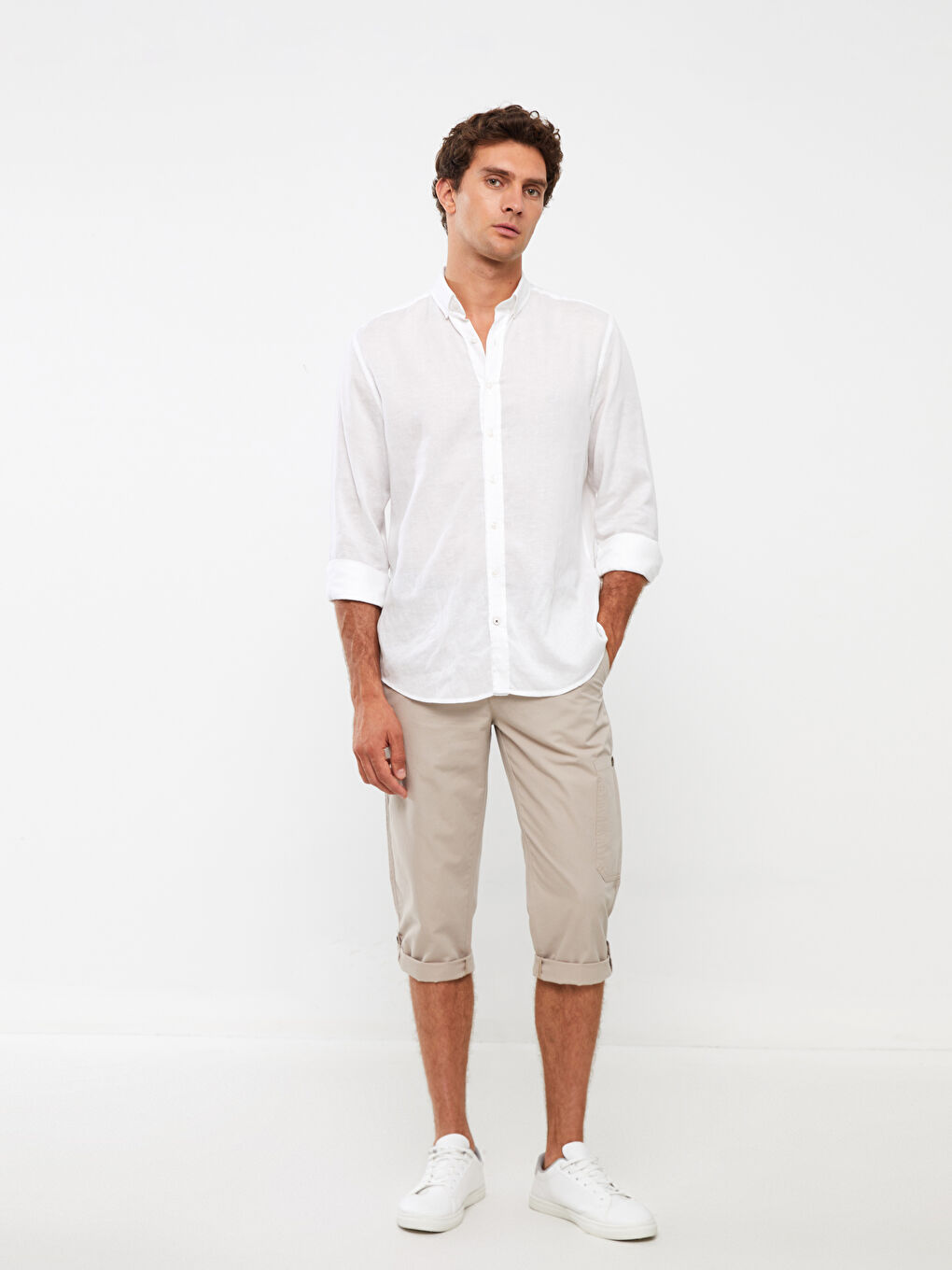 Standard Fit Gabardine Men's Roller Shorts-2