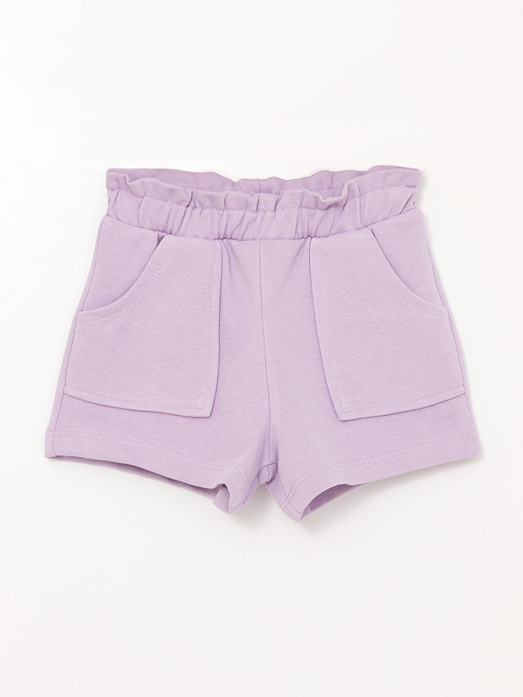 Lila Beli Lastikli Basic Kız Bebek Şort