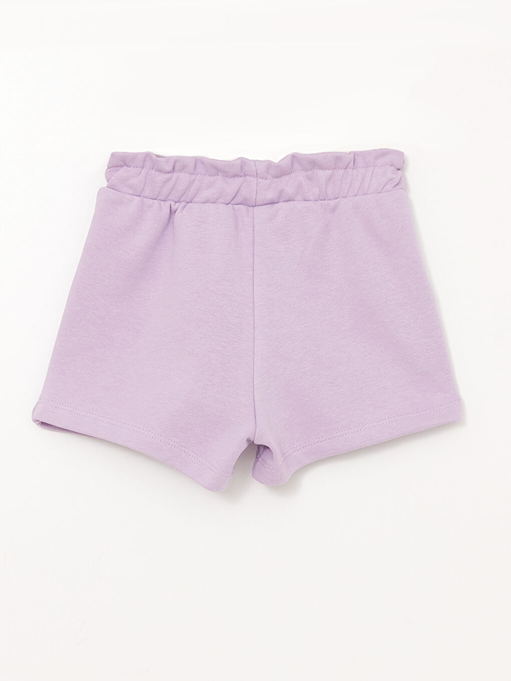 Lila Beli Lastikli Basic Kız Bebek Şort-1
