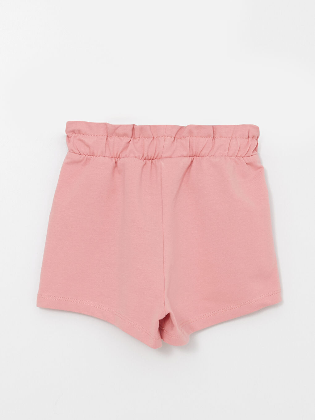 Pembe Beli Lastikli Basic Kız Bebek Şort-1