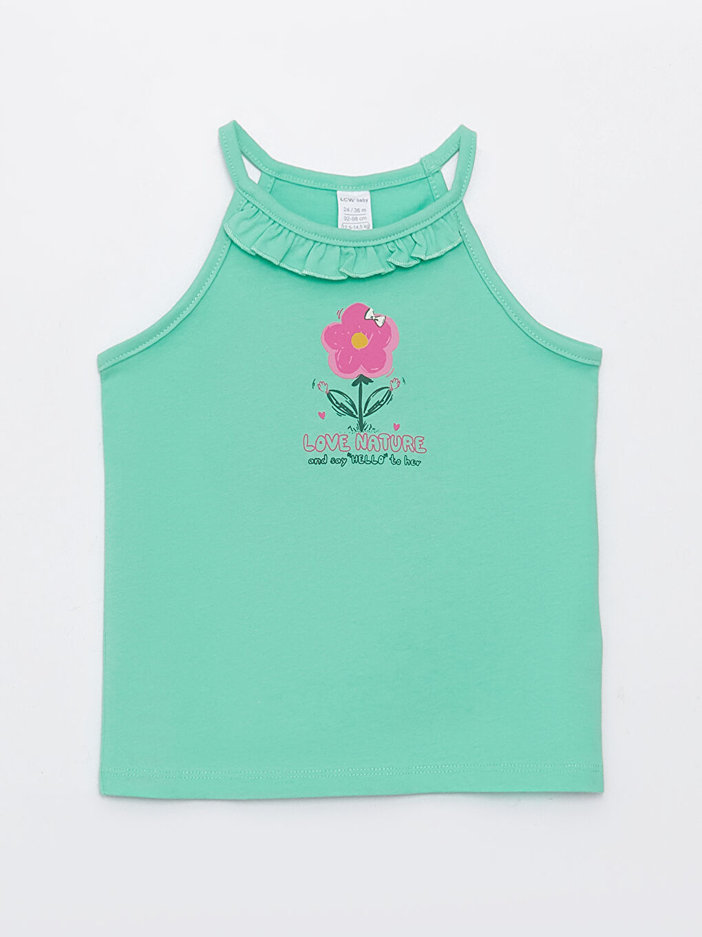 Crew Neck Printed Baby Girls' Tank Top