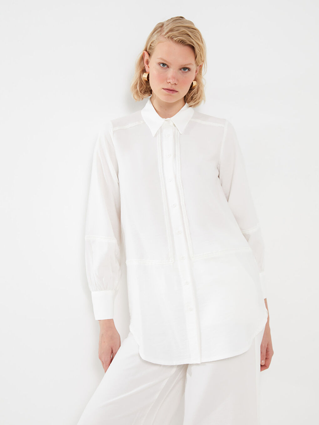 LCW Modest Plain Long Sleeve Women's Shirt Tunic -S3GE60Z8-SJQ