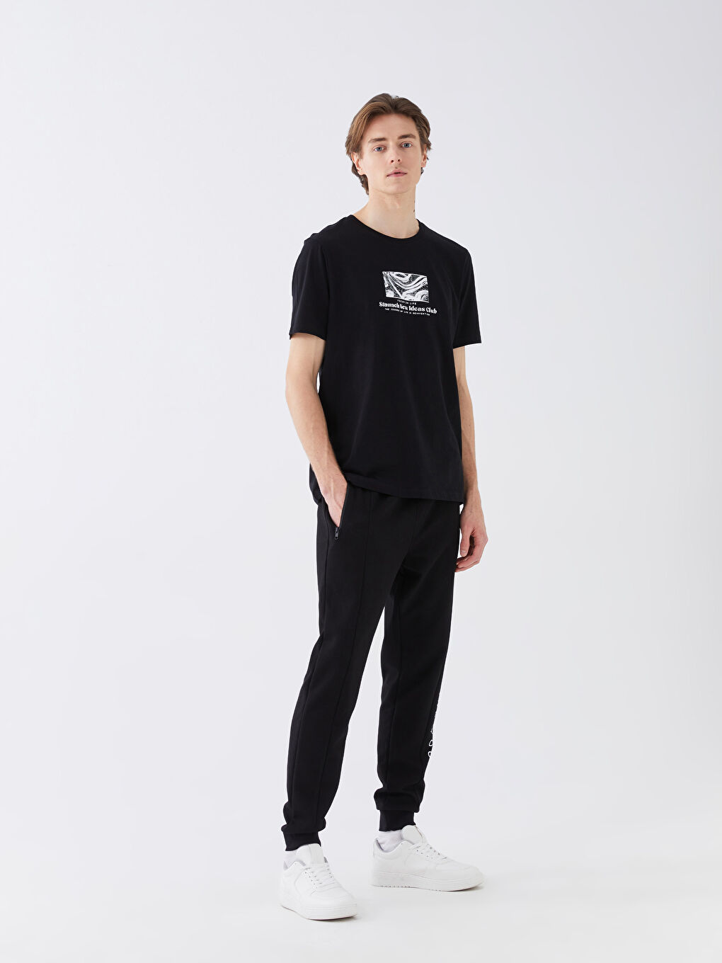 ерлерге арналған тар пішім джоггер спорттық шалбары-1