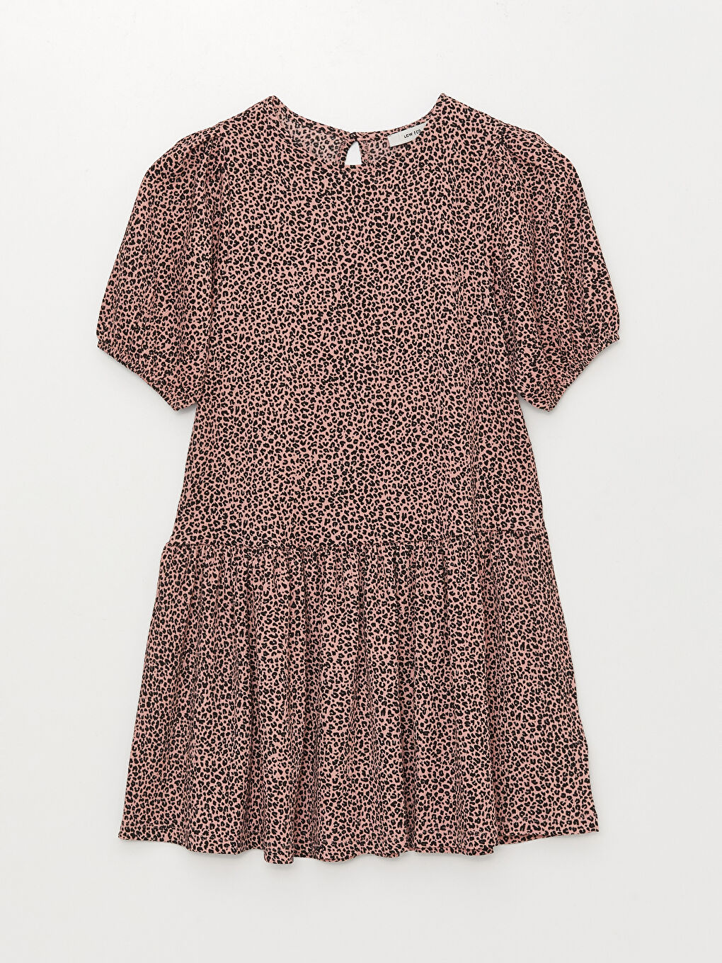 LCW ECO Bicycle collar patterned short sleeve women dress mother daughter boiler -S3GE77Z8-LSZ