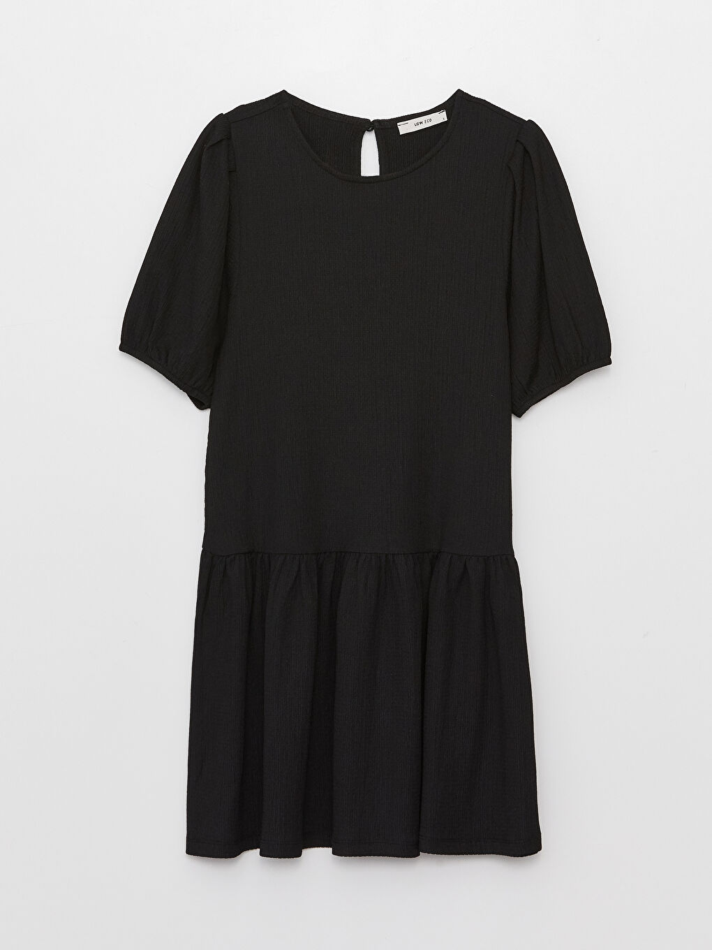 LCW ECO Bicycle collar flat balloon sleeve female dress mother girl boiler -S3GE80Z8-CVL