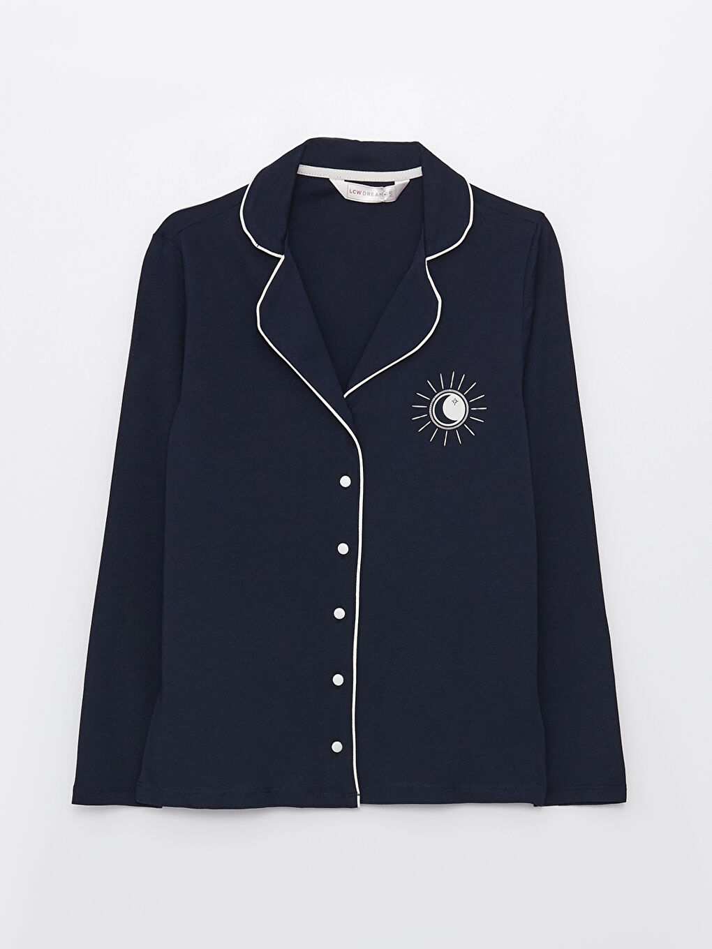 طقم بيجامة كم طويل بياقة قميص مطبوع للسيدات-6