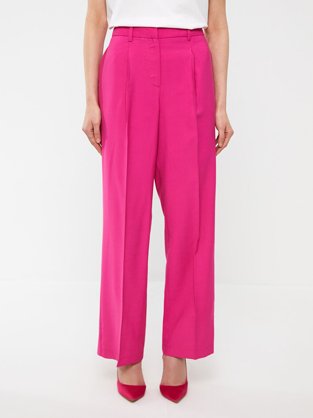 Брюки Женские Широкие, Однотонные, Удобного Кроя-2