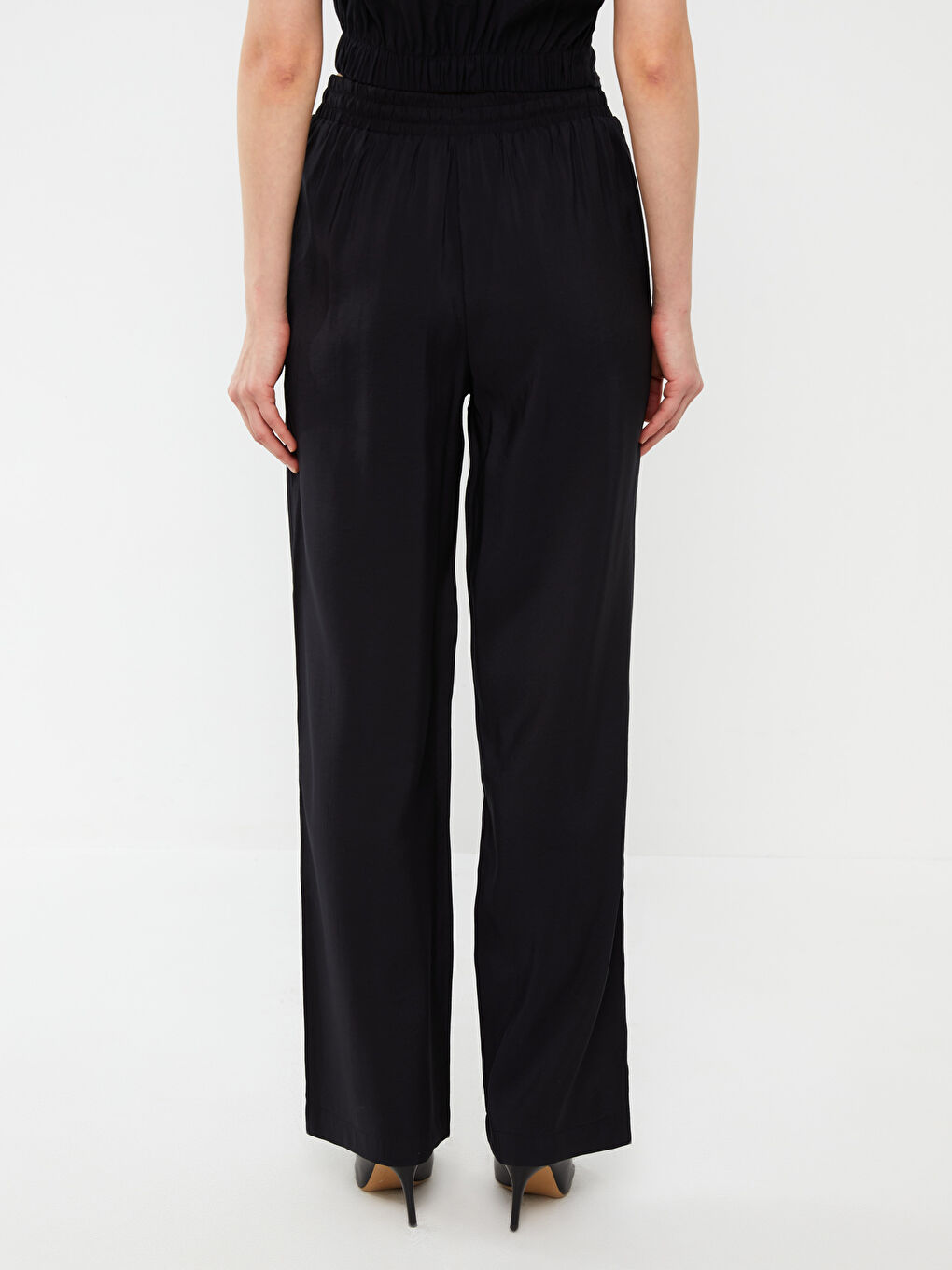 Elasticated Waist Relaxed Fit Women's Trousers-3