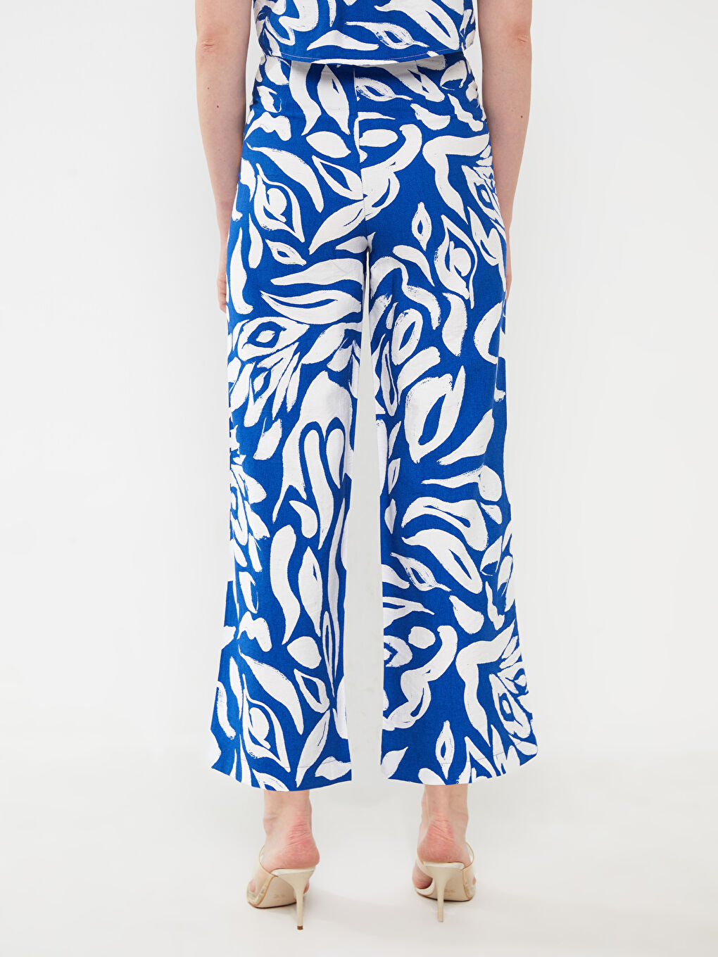 Comfortable Pattern Patterned Wide Leg Women's Trousers-4