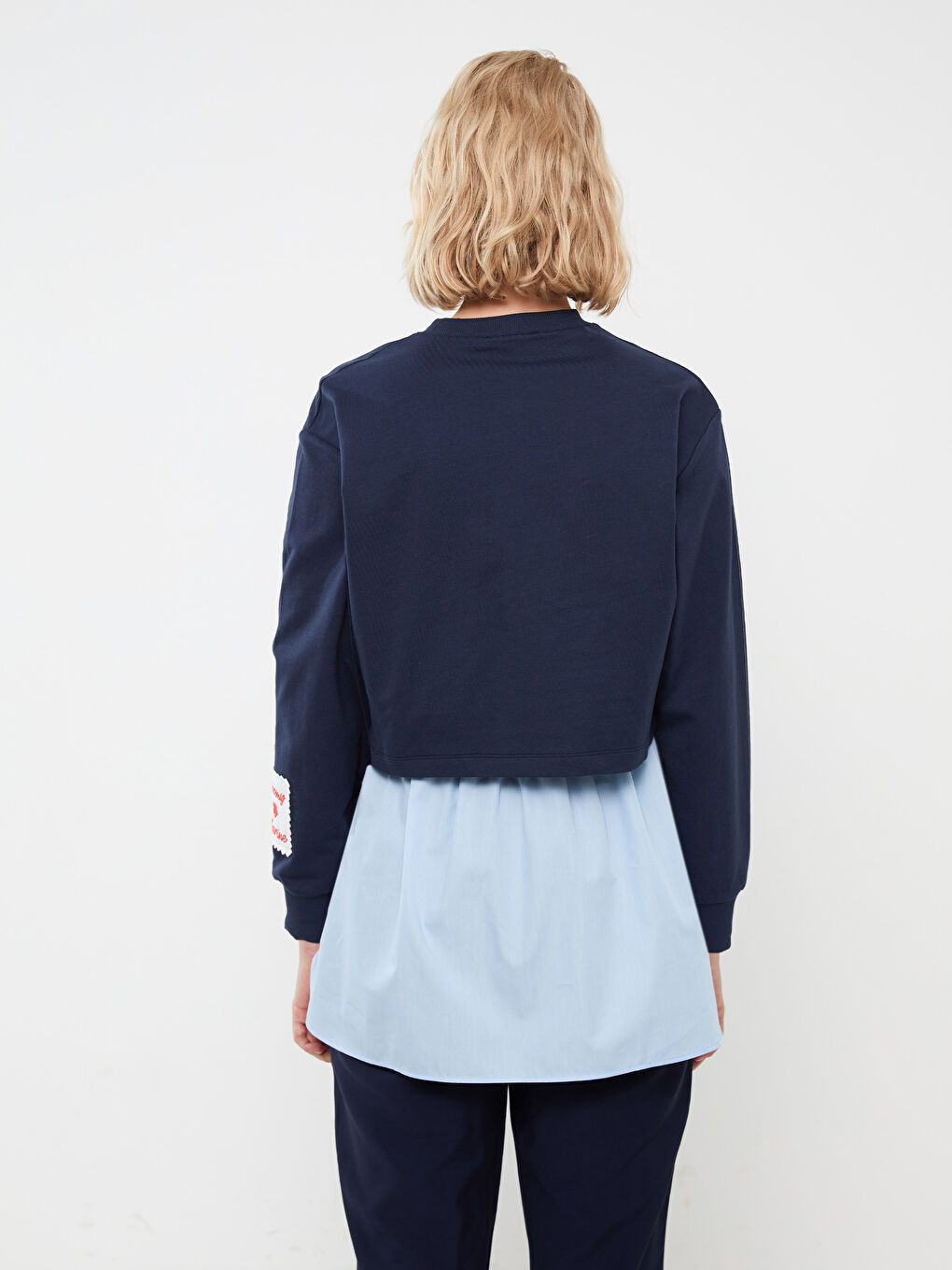 Crew Neck Embroidered Long Sleeve Women's Sweatshirt-4