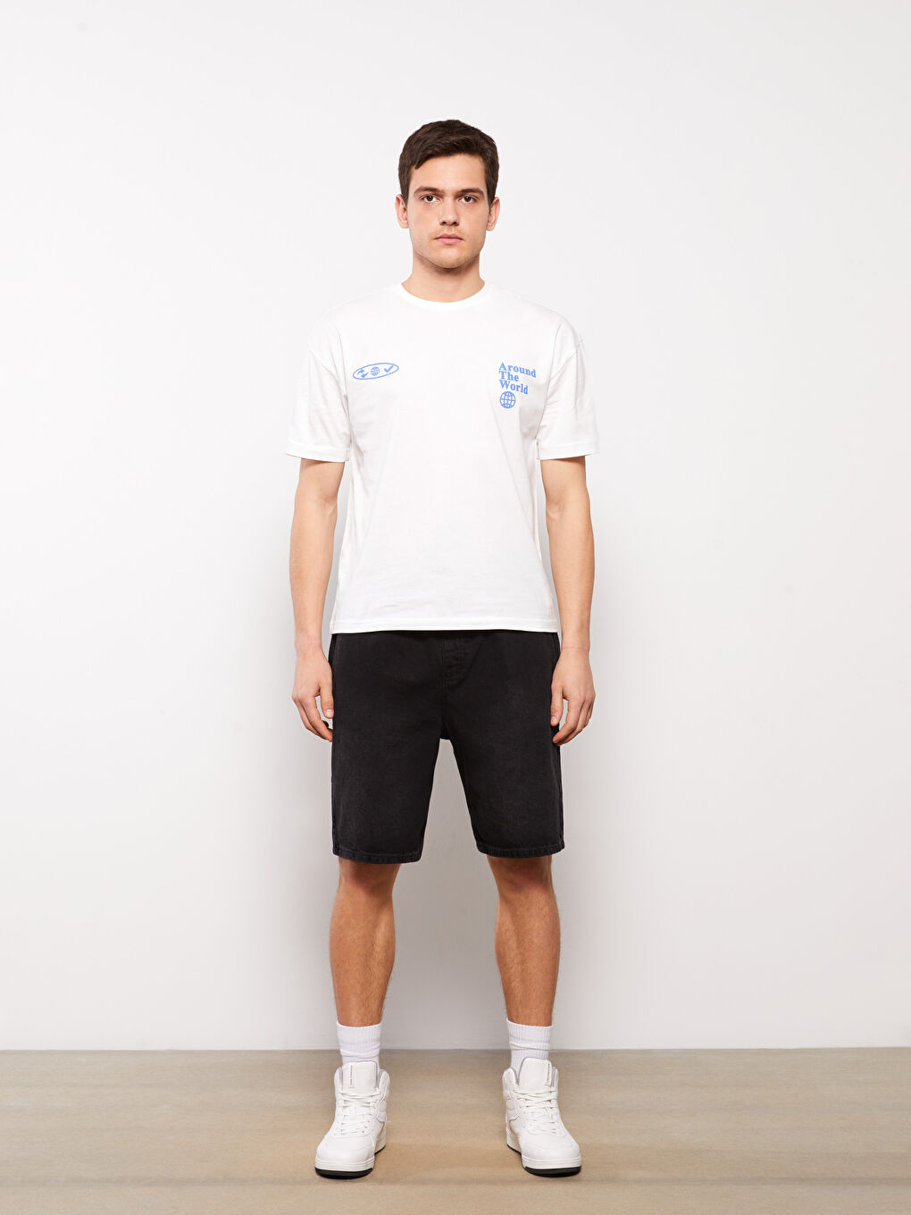 Antrasit Standart Kalıp Erkek Jean Şort