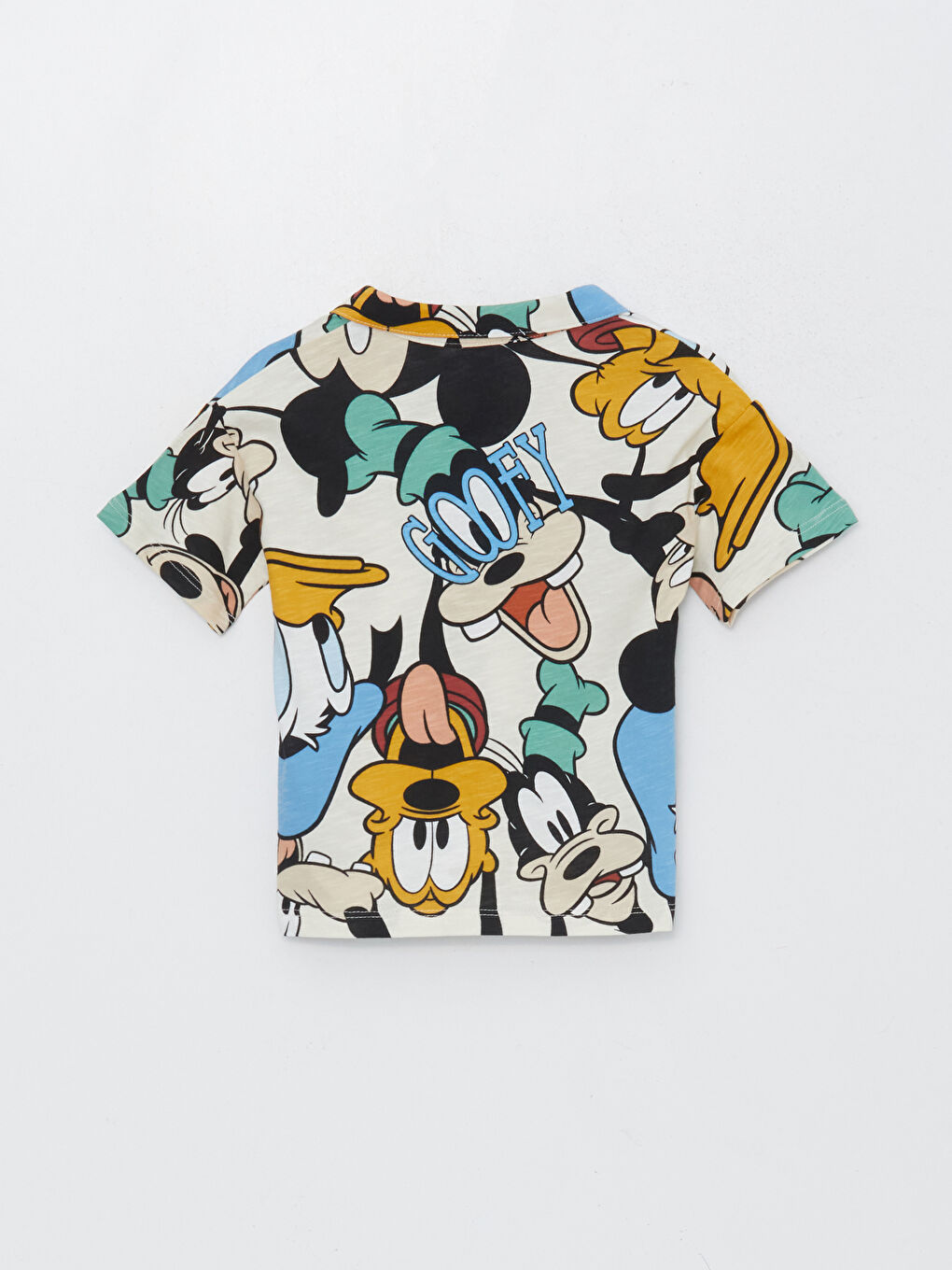 Polo Collar Short Sleeve Mickey Mouse Printed Baby Boy T-Shirt-1