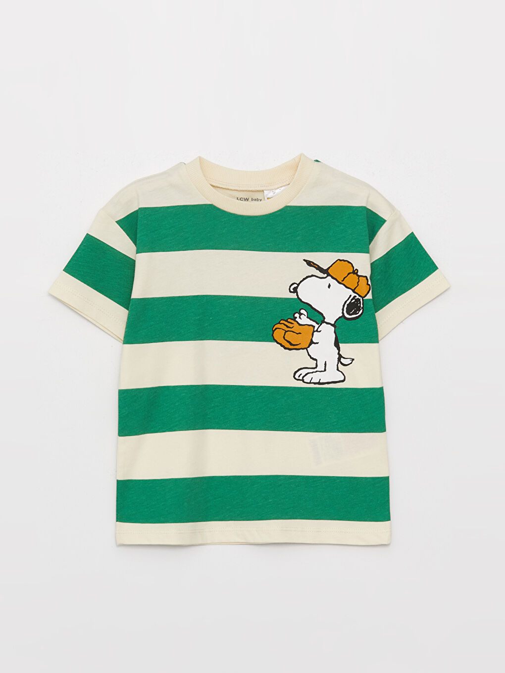 تيشيرت للأولاد الرضع بطبعة سنوبي برقبة دائرية وكم قصير