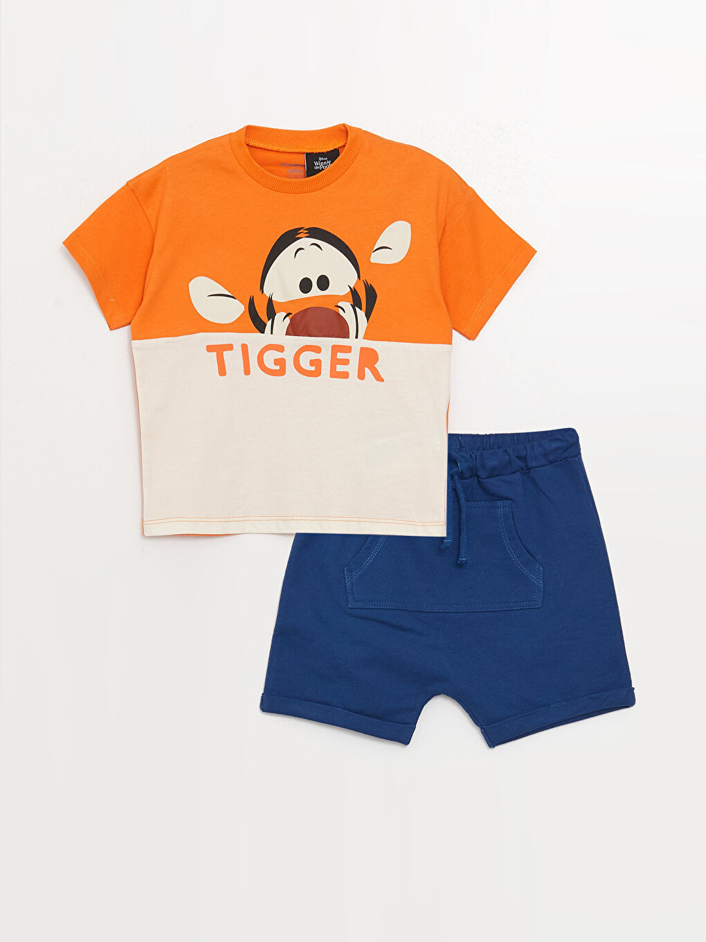 Crew Neck Short Sleeve Tigger Printed Baby Boy T-shirt and Shorts-2
