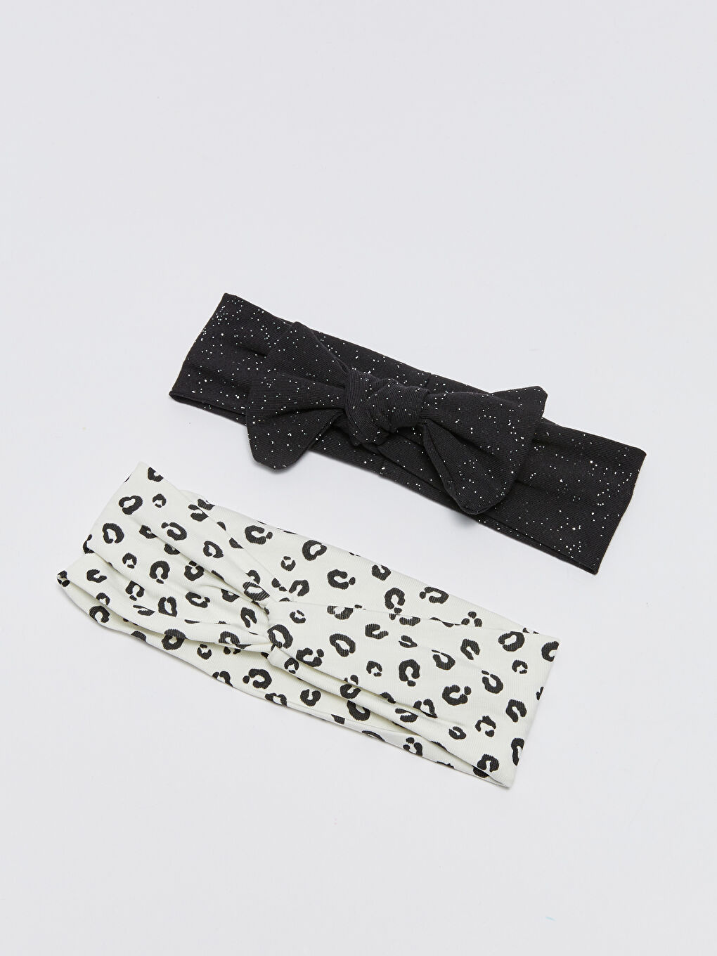 Beyaz Fiyonk Detaylı Kız Bebek Saç Bandı 2'li-1