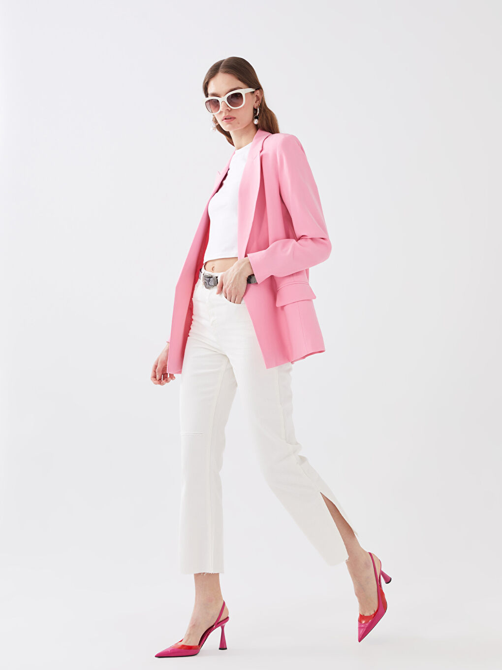 Jean Taille Haute Coupe Droite pour Femmes