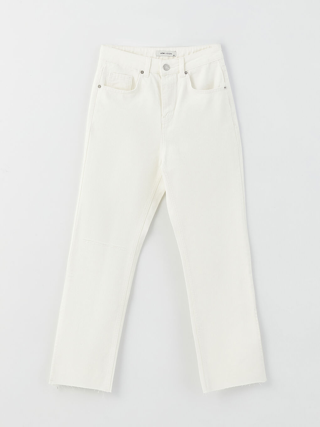 Jean Taille Haute Coupe Droite pour Femmes-5