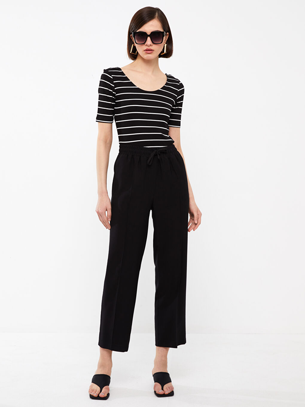 Elasticated Waist Relaxed Fit Women's Trousers