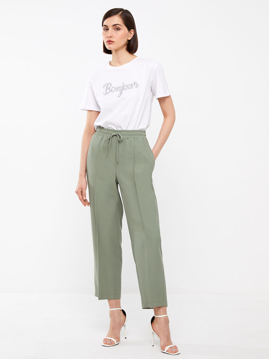 Elasticated Waist Relaxed Fit Women's Trousers