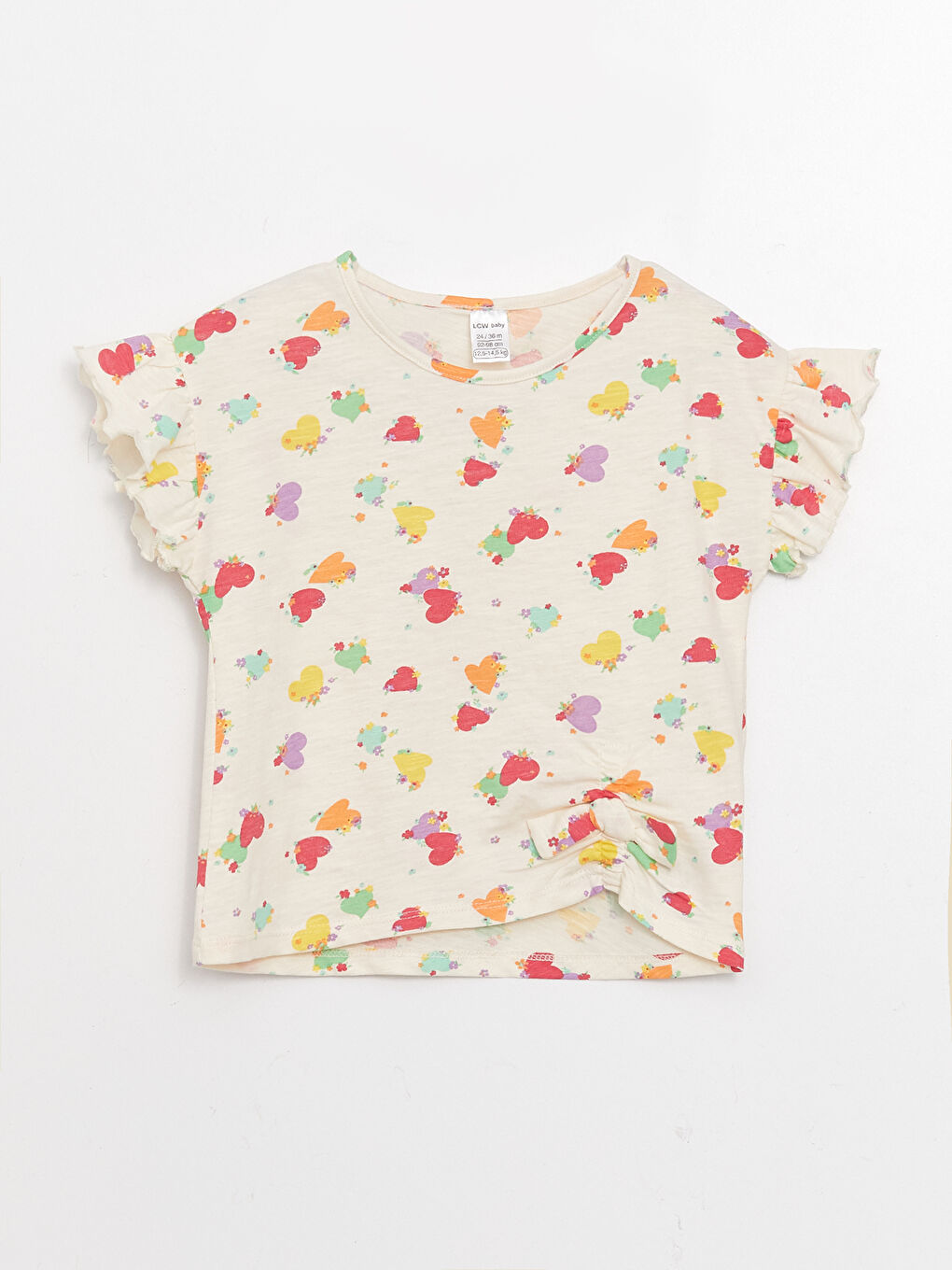 T-Shirt Bébé Fille Imprimé à Manches Courtes et Col Rond