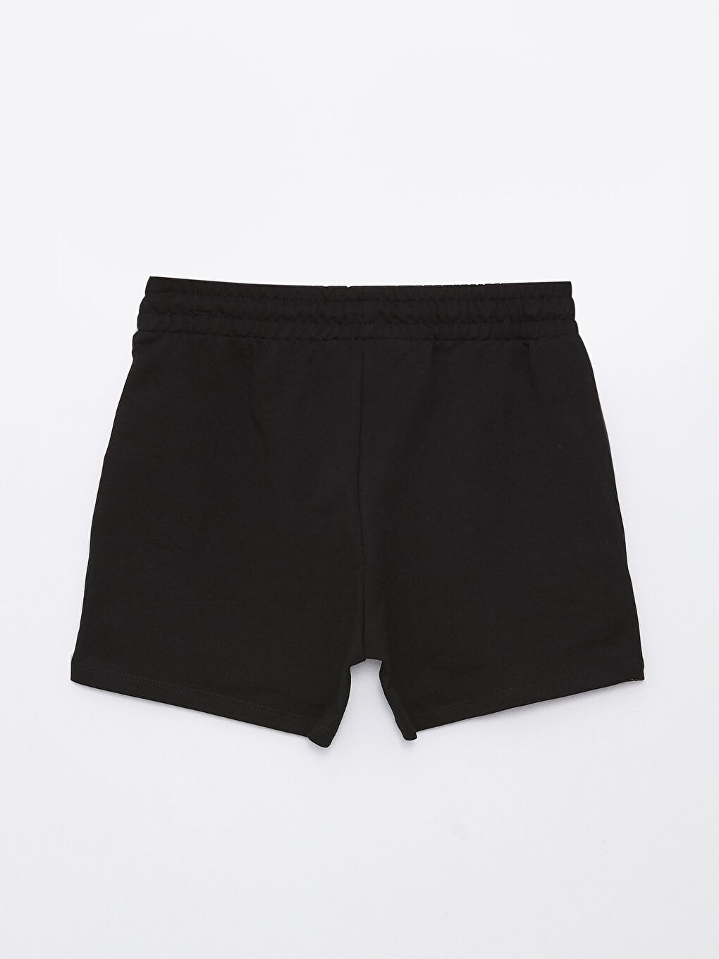 Siyah Kadın Beli Lastikli Düz Şort-6