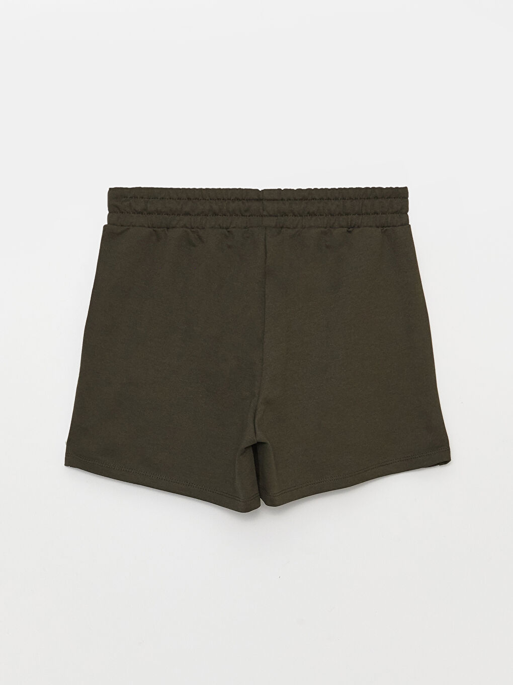 Haki Kadın Beli Lastikli Düz Şort-6