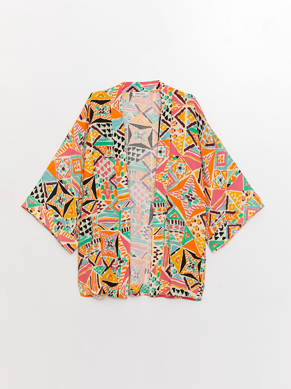 Shawl Collar Patterned Oversize Women's Kimono -S3GG75Z8-LRA