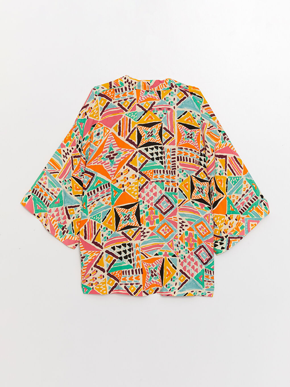 Shawl Collar Patterned Oversize Women's Kimono -S3GG75Z8-LRA