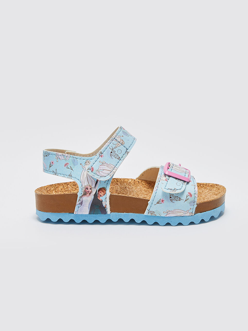 LCW STEPS Mavi Frozen Baskılı Cırt Cırtlı Kız Bebek Sandalet - 1