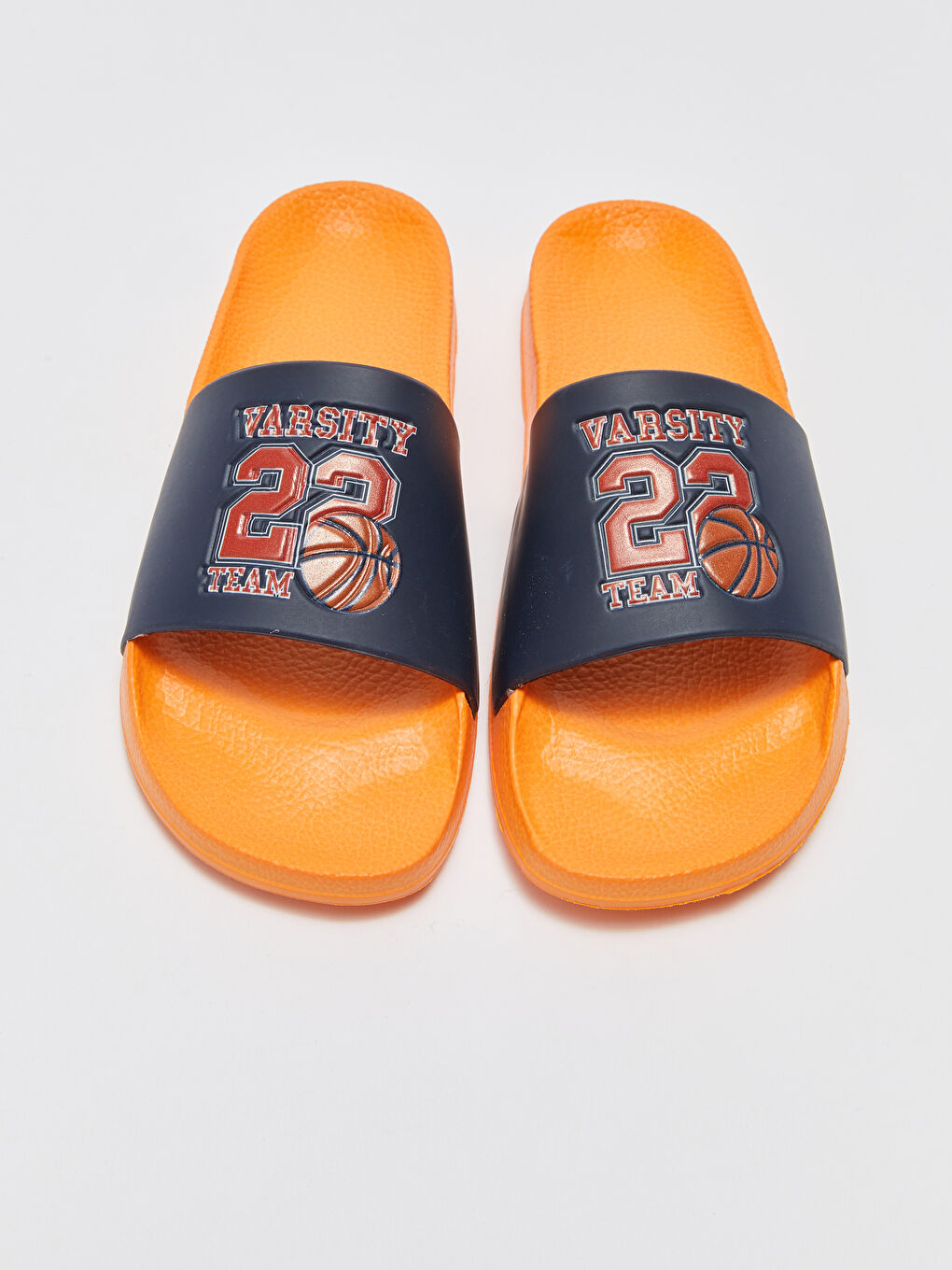 Turuncu Yazı Baskılı Erkek Çocuk Terlik-2