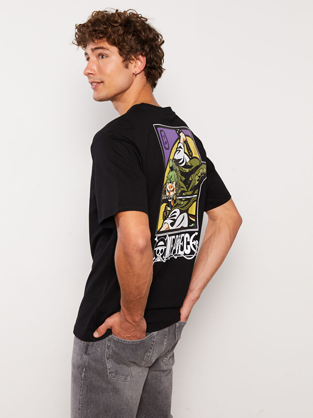 Футболка Мужская с Круглым Вырезом и Коротким Рукавом из Джерси с Принтом One Piece