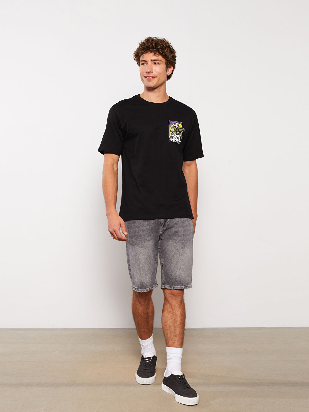 Футболка Мужская с Круглым Вырезом и Коротким Рукавом из Джерси с Принтом One Piece-1