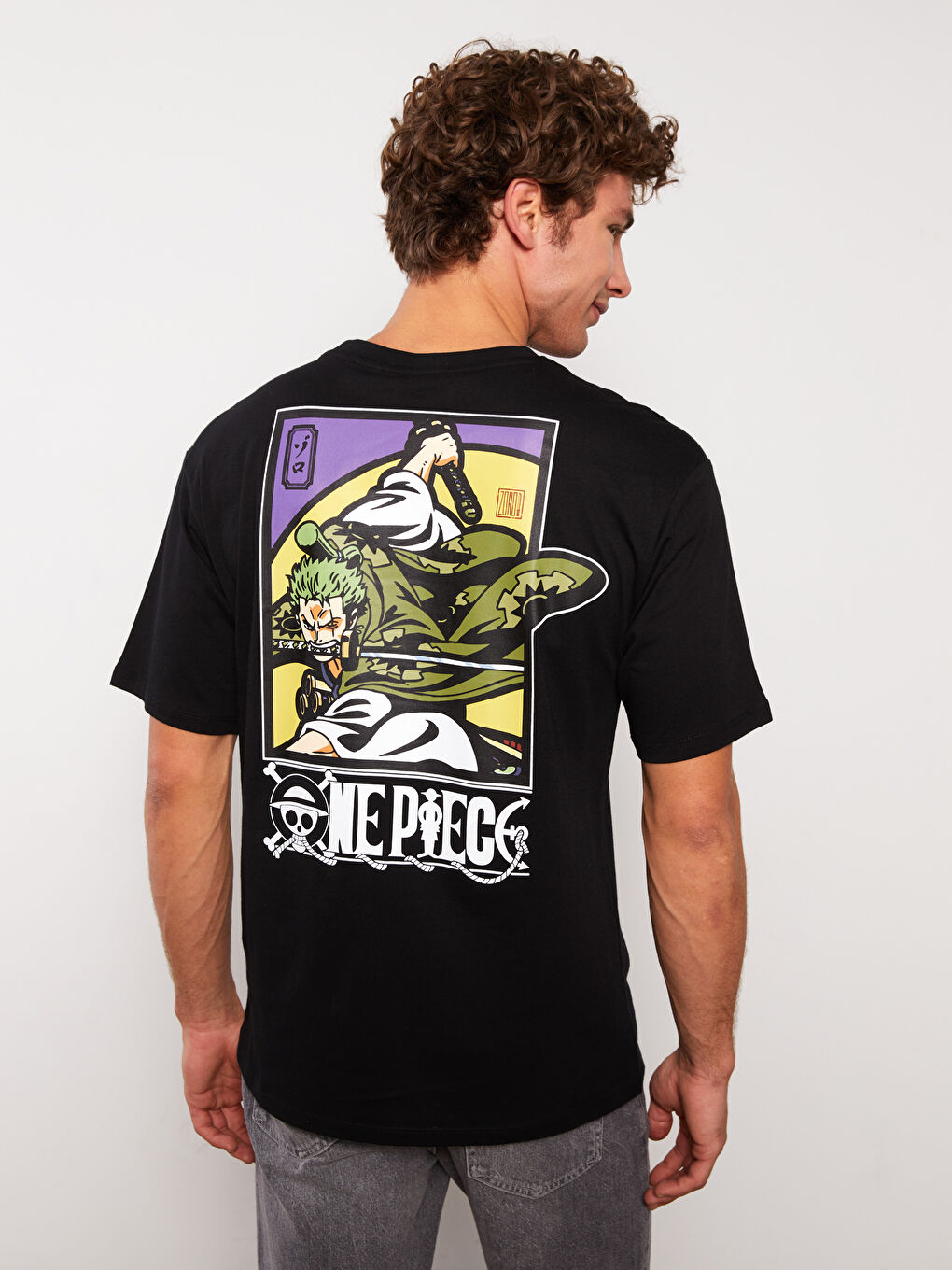 Футболка Мужская с Круглым Вырезом и Коротким Рукавом из Джерси с Принтом One Piece-4