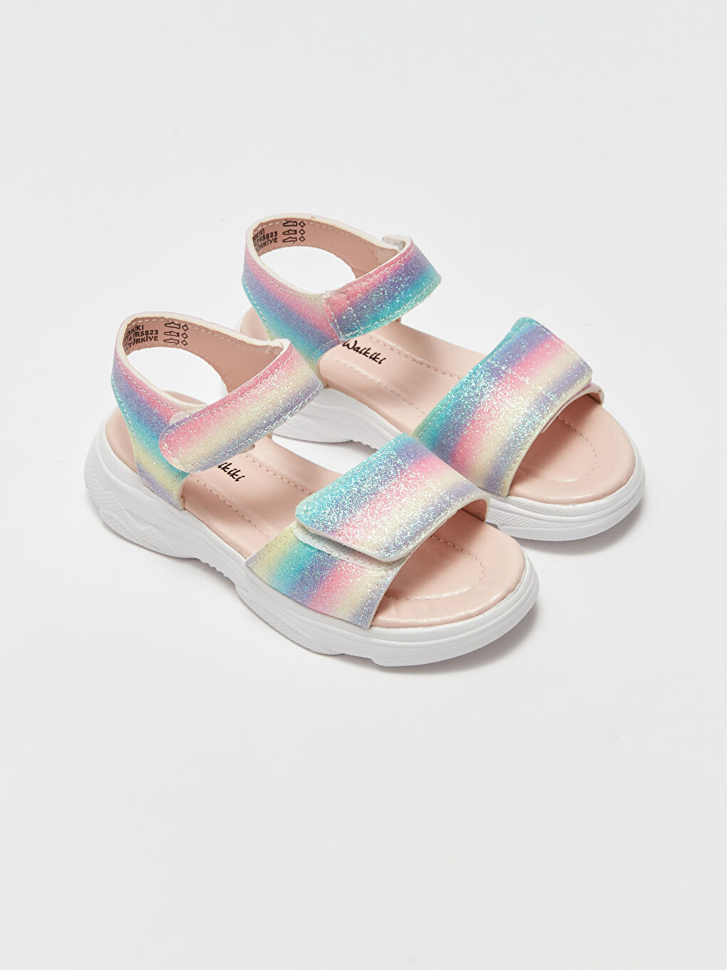 LCW STEPS Hook and Loop Closure Glitter Girls' Sandals -S3GH14Z4-M0T