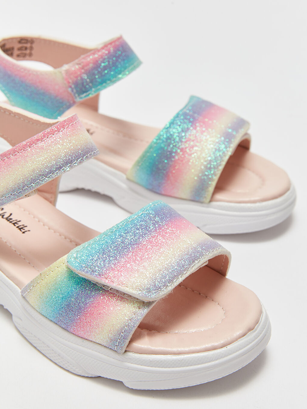 LCW STEPS Hook and Loop Closure Glitter Girls' Sandals -S3GH14Z4-M0T