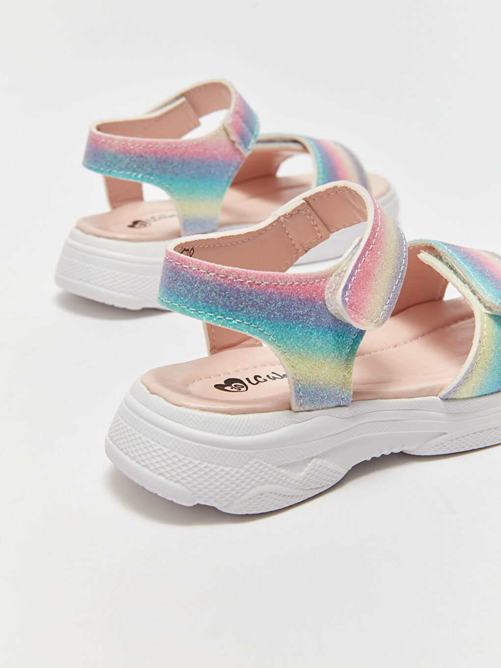 LCW STEPS Hook and Loop Closure Glitter Girls' Sandals -S3GH14Z4-M0T