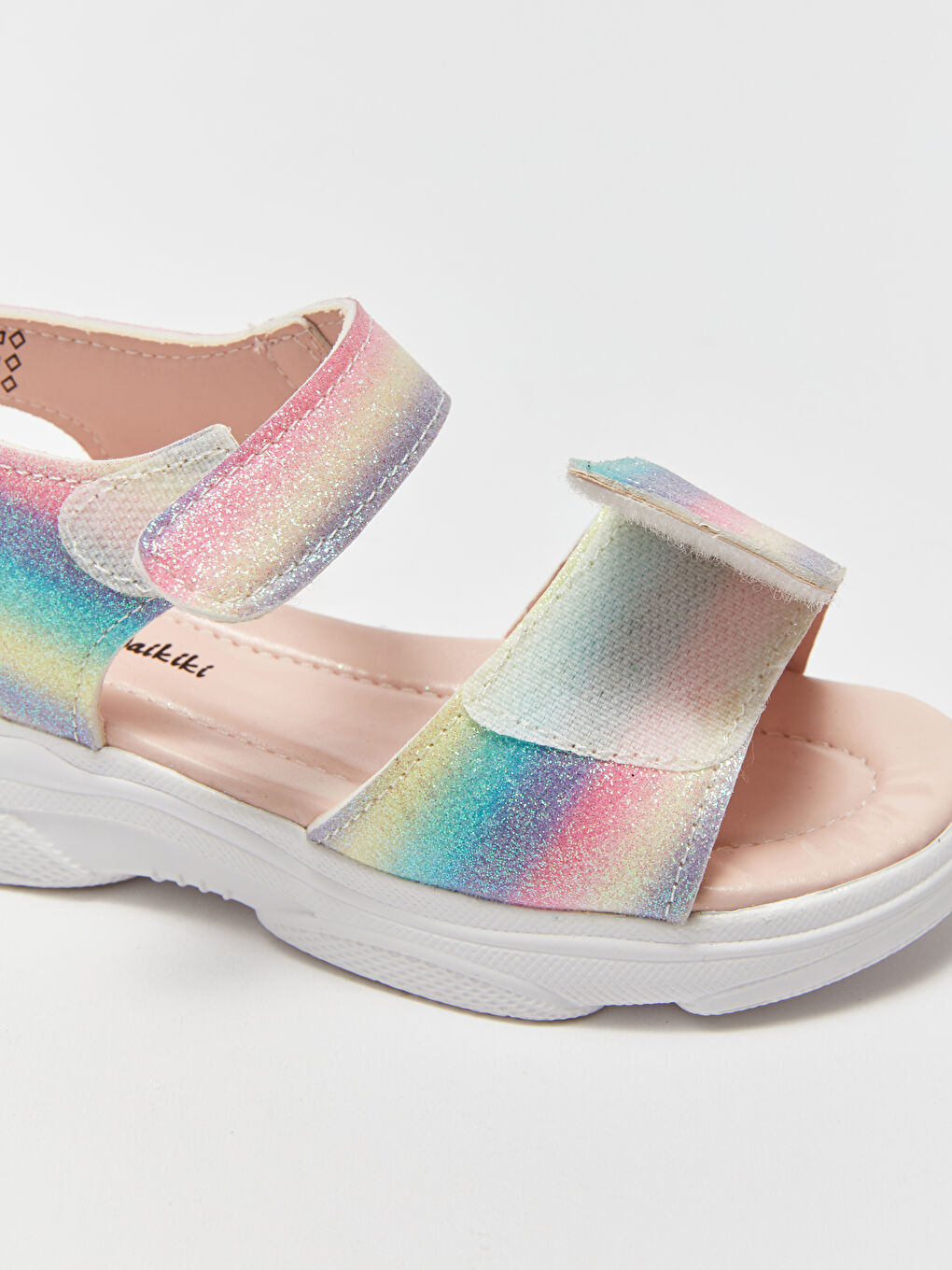 LCW STEPS Hook and Loop Closure Glitter Girls' Sandals -S3GH14Z4-M0T