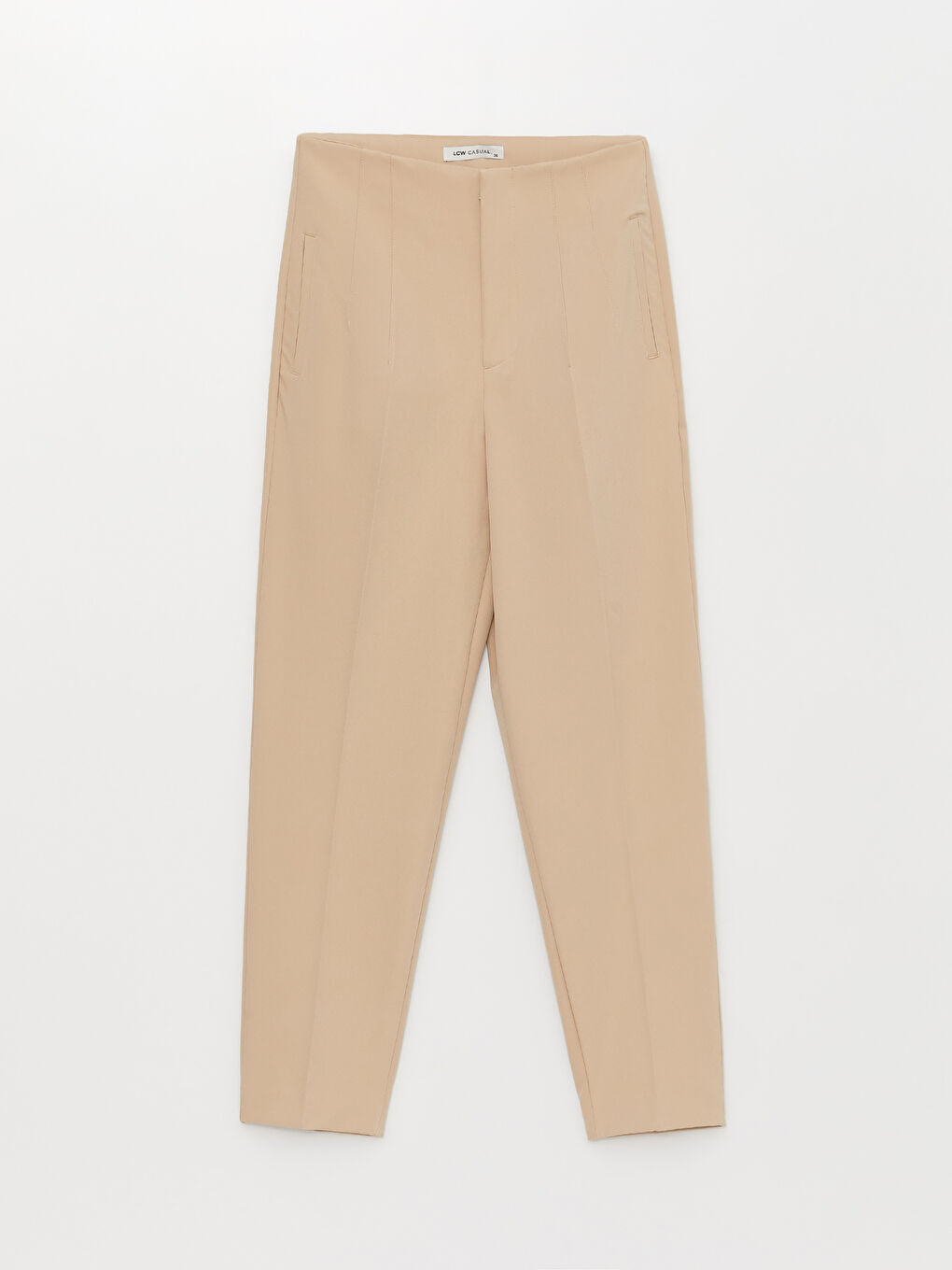 Women's Carrot Fit Plain Trousers-5