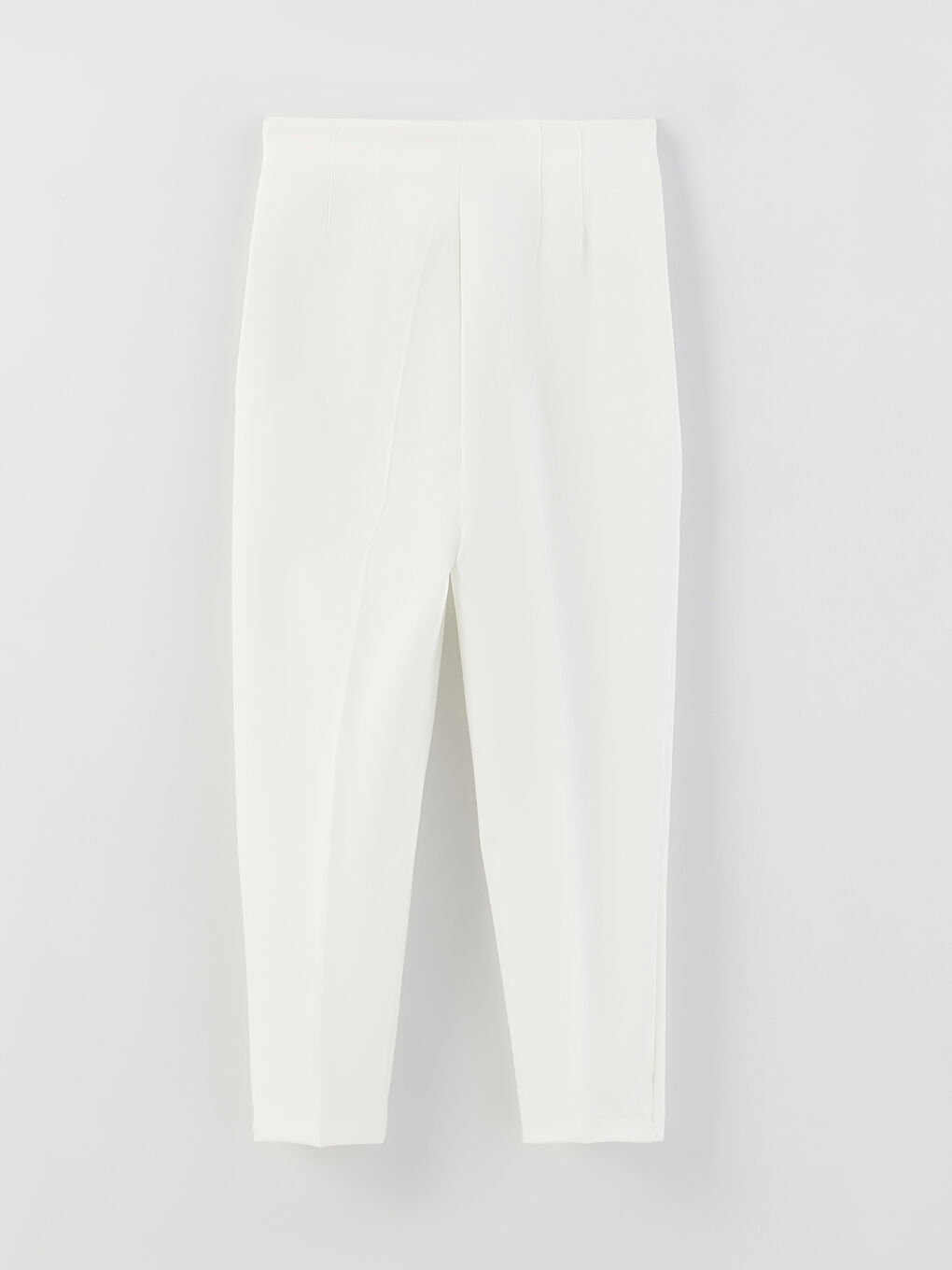 Ekru Kadın Havuç Kesim Düz Pantolon-6