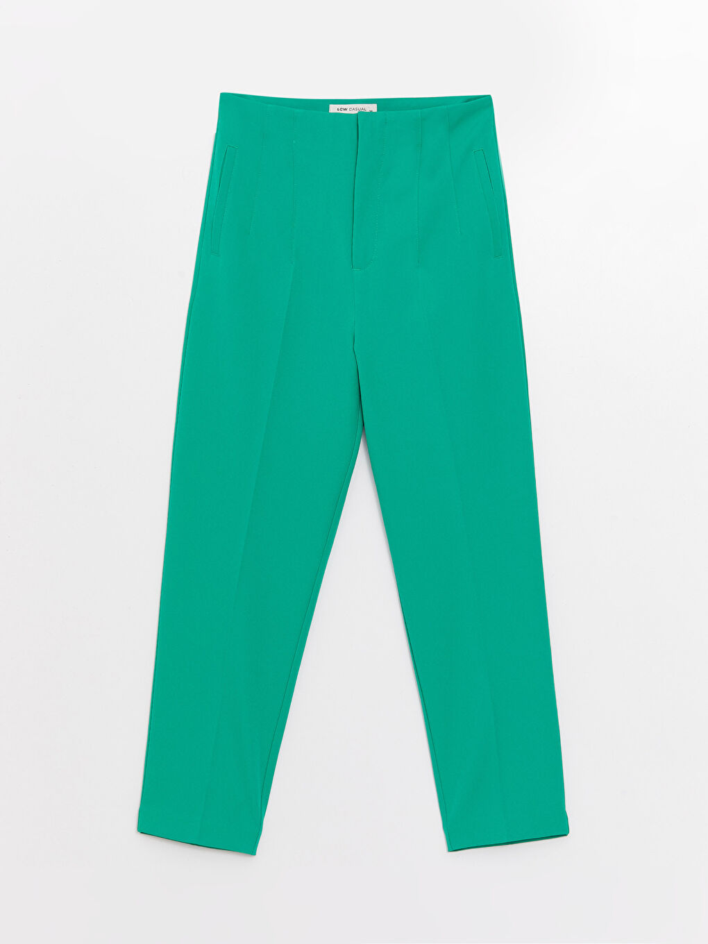 Женские Брюки Морковного Кроя Однотонные-4