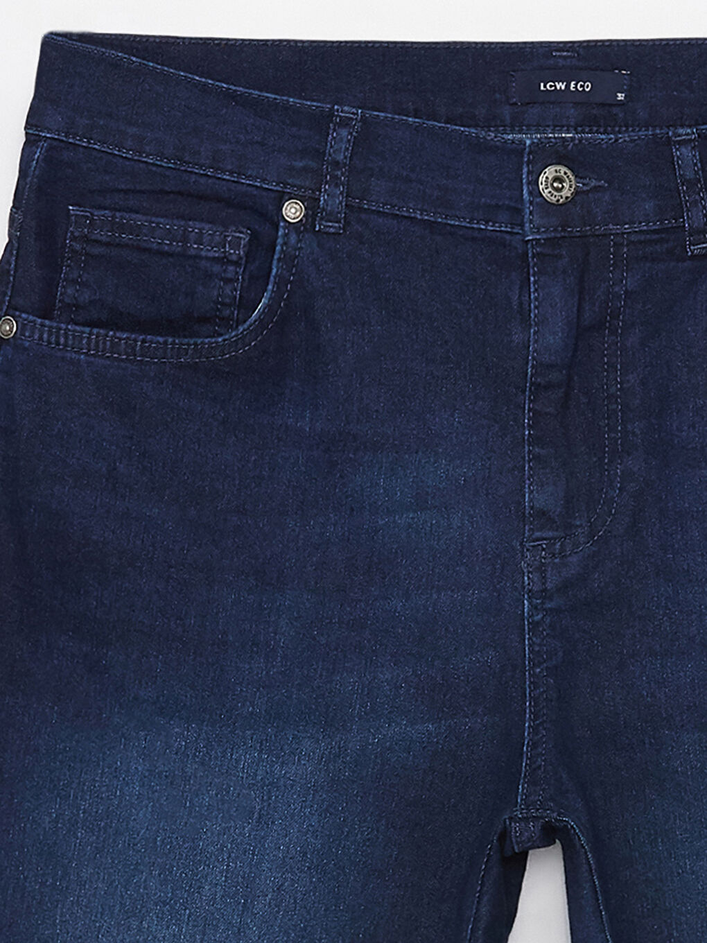 İndigo Standart Kalıp Erkek Jean Şort-2