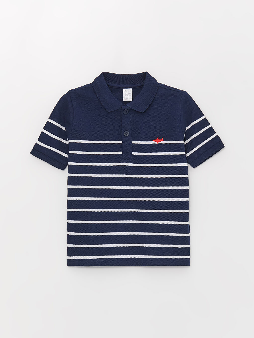 Lacivert Polo Yaka Kısa Kollu Çizgili Erkek Bebek Tişört